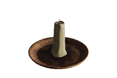 low_poly_clay_saucer_and_candle