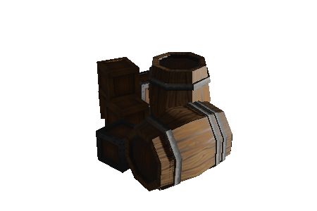 barrel_and_crates_low_poly